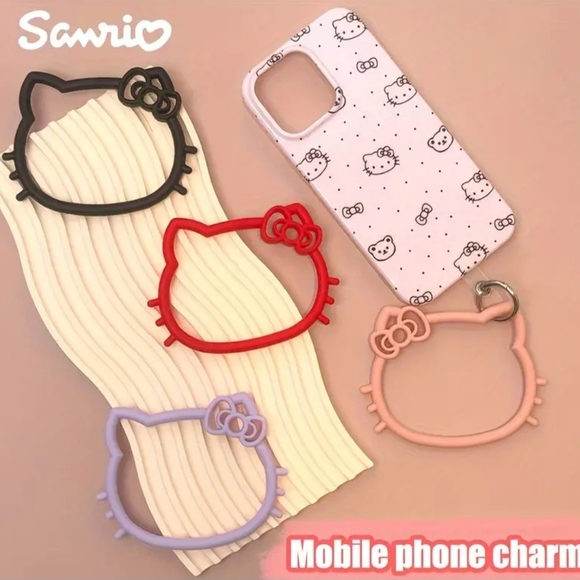Sanrio Accessories - Hello Kitty Sanrio Black Or PINK Key Chain & Phone Charm NEW